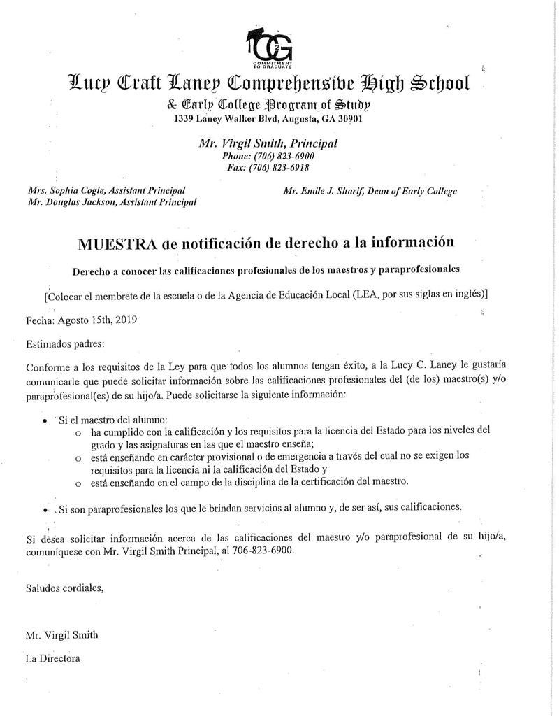Spanish Parent Right to Know